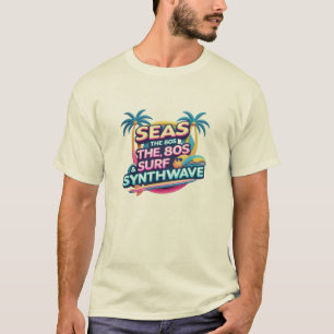 zeeen de jaren 80 - Surven, zon en synthwave vibes T-shirt