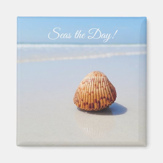 Zeeen de strandseashell van de Dag Magneet (Voorkant)