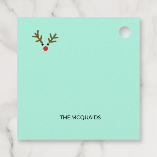Zeeen en groeten elk kerstfeest met Rudolph Bedankjes Labels (Achterkant)