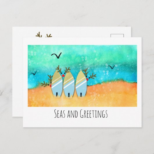 Zeeen en groeten elk kerstfeest met Rudolph Briefkaart (Voorkant / Achterkant)