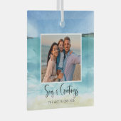 Zeeen en groeten Familie Foto Beach Ornament (Voorkant Rechts)