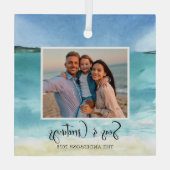 Zeeen en groeten Familie Foto Beach Ornament (Achterkant)