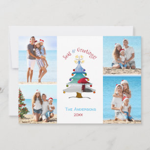 Zeeen en groeten Foto Strand Kerst Feestdagenkaart