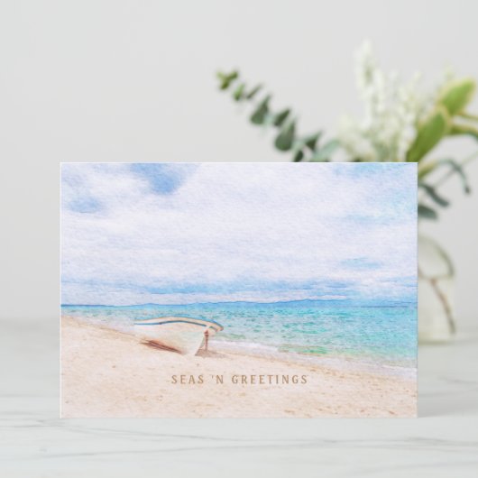 Zeeën En Groeten Gestrande Vissersboot (Staand voorkant)