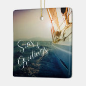 Zeeen en groeten Kerstmis Keramisch Ornament (Links)