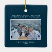 Zeeen en groeten Kerstmis Keramisch Ornament (Achterkant)