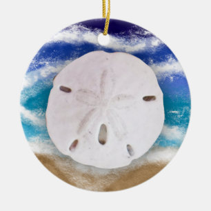 Zeeen en groeten   Sand Dollars en Ocean Waves Keramisch Ornament