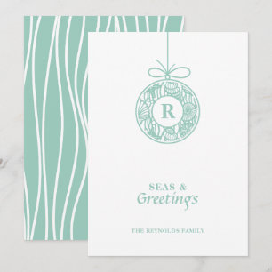 Zeeen en Groeten Seashell Ornament Feestdagenkaart