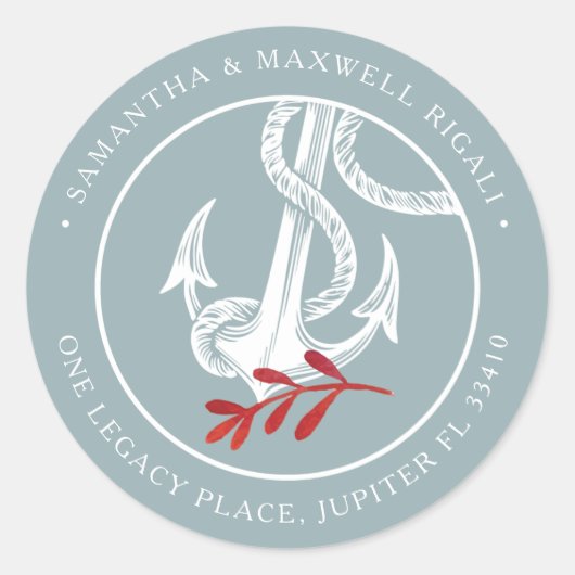 Zeeen en groeten Terugkeer adresenvelop Ronde Sticker (Voorkant)