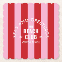 Zeeen en groeten The Beach Club Pink Red Stripe