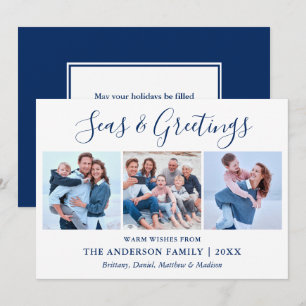 Zeeen en groeten van het Manuscript van de Inkt va Feestdagenkaart