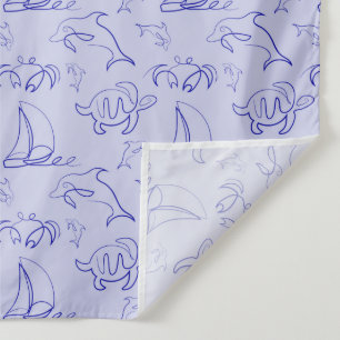 Zeeen en zeilboot één lijntrekpatroon wandkleed