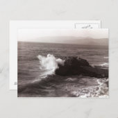 Zeeen golven die tegen rots botsen briefkaart (Voorkant / Achterkant)