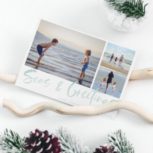 Zeeen & Greetings Beach Photo Collage Holiday Card Feestdagenkaart