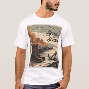 Zeeen Het Seizoen Nautische Herfst Ontwerp T-shirt