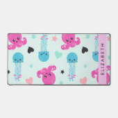 Zeeen, octopus, kwallen, harten, Jouw naam Bureaumat (Voorkant)