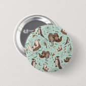 Zeeen otters ronde button 5,7 cm (Voorkant /achterkant)