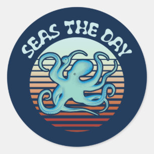 Zeeen overdag Summer Vibes Octopus Ronde Sticker
