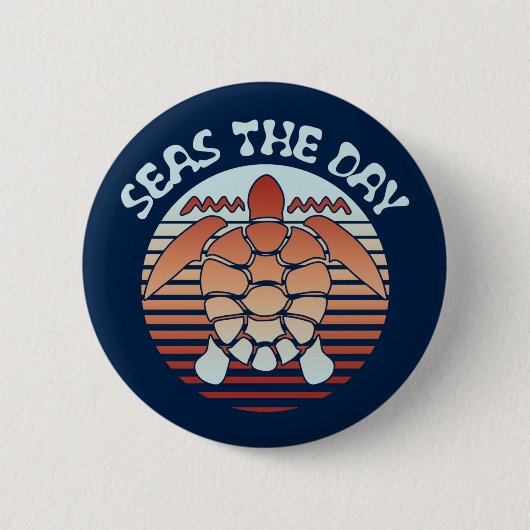 Zeeen overdag | Summer Vibes Turtle Ronde Button 5,7 Cm (Voorkant)