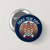 Zeeen overdag | Summer Vibes Turtle Ronde Button 5,7 Cm (Voorkant /achterkant)