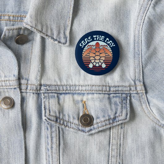 Zeeen overdag | Summer Vibes Turtle Ronde Button 5,7 Cm (In situ)