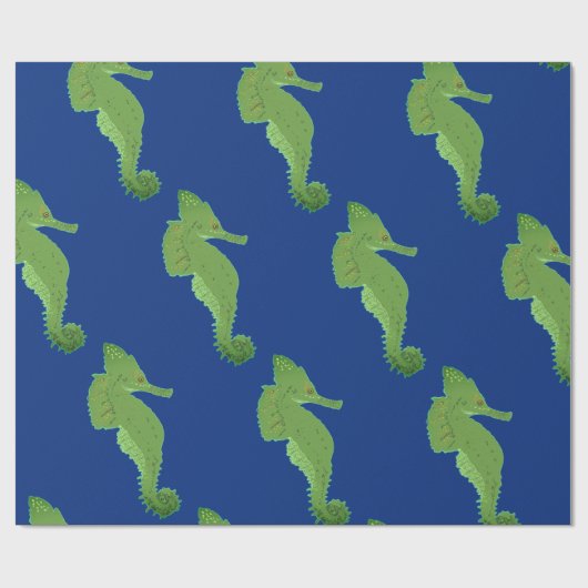 Zeeen Paard, Groene zeepaardjes Wrappin papier (Vlak)