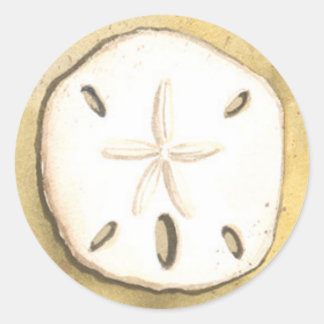 Zeeen schelp van zanddollar ronde sticker