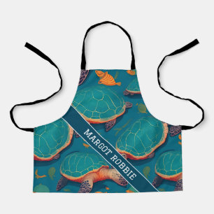 Zeeen schildpad geometrisch kleurrijk gepersonalis schort