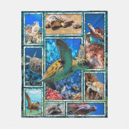 Zeeen schildpad in de oceaan 3d quiltdeken fleece deken