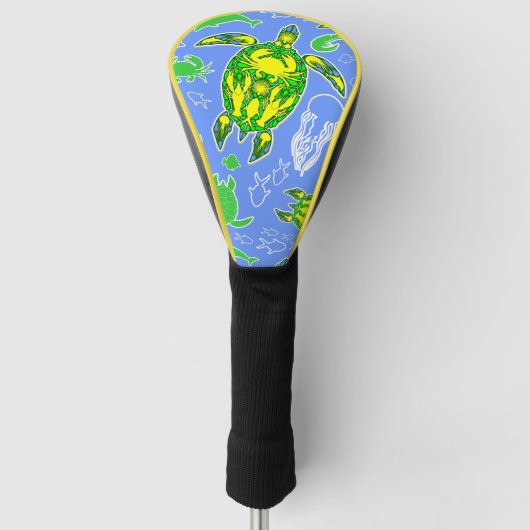 Zeeen schildpad koraal rif Marine Life Symbool Golfheadcover (Voorkant)