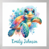  Zeeen schildpad Poster (Voorkant)