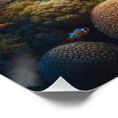 Zeeen schildpad zwemmen rond koraal decoupage perfect poster (Hoek)