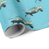 Zeeen schildpadden in water cadeaupapier (Rol Hoek)