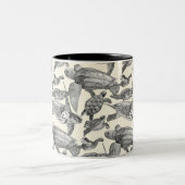 zeeen schildpadden zwarte parel tweekleurige koffiemok (Center)