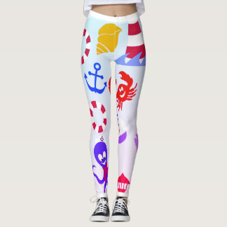 Zeeen strand en zeeen oceaanpatroon leggings