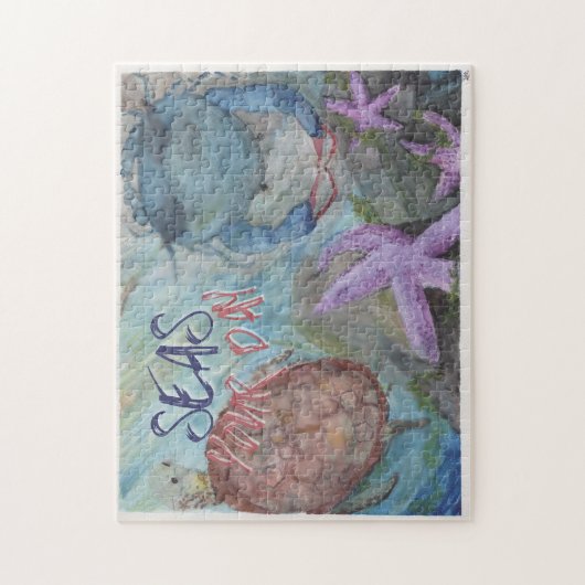 Zeeen Uw Dag Sealife Waterverf 11x14" puzzel Legpuzzel (Verticaal)