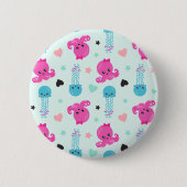 Zeeen, Zee, octopus, kwallen, harten Ronde Button 5,7 Cm (Voorkant)