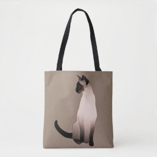 Zeefpunt Siamese kat op Taupe Tan Draagtas