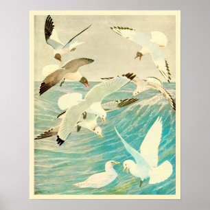  zeegarens en oceaangolven poster