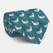 Zeegarnaal Bird Green Pattern Stropdas (Opgerold)