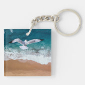 Zeegarnaal over het Zee Shore Sleutelhanger (Achterkant)