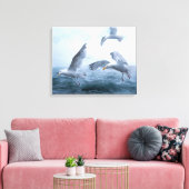 Zeegarren Vlucht over het Zee Canvas Afdruk (Insitu (Woonkamer))