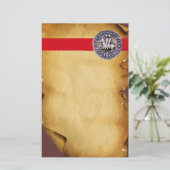 ZEEGEL VAN DE KNIGHTS TEMPLAR, bruin perkament Briefpapier (Staand voorkant)