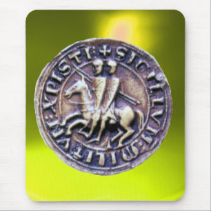 ZEEGEL VAN DE KNIGHTS TEMPLAR-geel Muismat