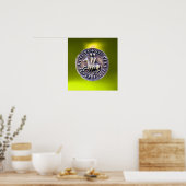 ZEEGEL VAN DE KNIGHTS TEMPLAR-geel Poster (Keuken)