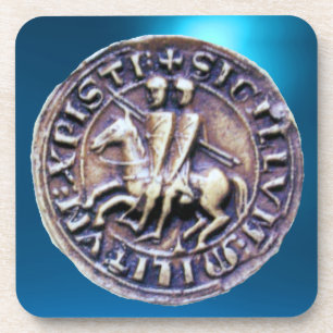 ZEEGEL VAN DE KNIGHTS TEMPLAR-geit blauw Bier Onderzetter