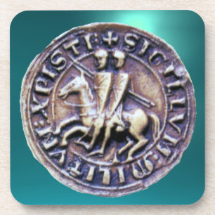 ZEEGEL VAN DE KNIGHTS TEMPLAR-geit blauw Drankjes Onderzetter