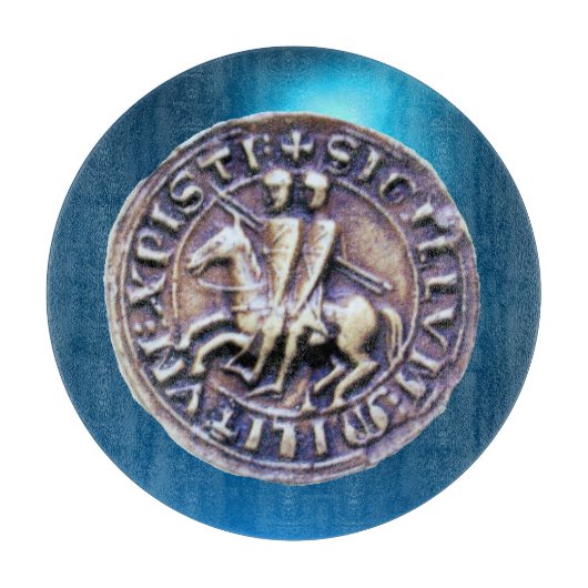 ZEEGEL VAN DE KNIGHTS TEMPLAR-geit blauw Snijplank (Voorkant)