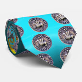 ZEEGEL VAN DE KNIGHTS TEMPLAR-geit blauw Stropdas (Opgerold)