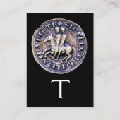 ZEEGEL VAN HET KNIGHTS-MONOGRAM-goud Visitekaartje (Achterkant)